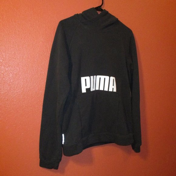 Puma Athletic Woman Large Black White Warm Long Sleeve Pullover Hoodie - Picture 2 of 6
